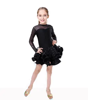 2016 Latinskej Dievčatá Tanečné Šaty Pre Dievčatá Dancewear Samba Spoločenský Tanec Balet Výkon Šaty Detský Kostým Vestido Leopard