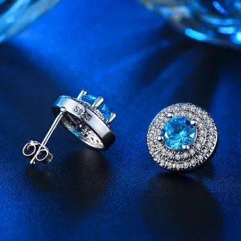2016 Modrá Rakúskeho Kryštálu Šperky Set Náhrdelník Prsteň Fashoin Šperky Dámske Náušnice Šperky Sady ASM009