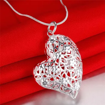 2016 Módne striebro duté srdce náhrdelník prívesok krásne šperky darček k narodeninám klasické kúzlo štýl factory hot