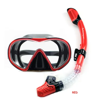 2016 Najnovšie šnorchel a potápačské gears široký verzia silikónové jeden objektív tvrdeného potápačské masky suchá šnorchel set-top potápačský šnorchel set