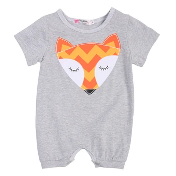 2016 Novonarodené Deti Baby Detská Chlapec Dievča Fox RomperJumpsuit Detské Letné Bavlnené Oblečenie Oblečenie