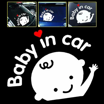 2016 NOVÉ Auto Nálepky chlapec s Lukom Dieťa v Aute na auto Styling Baby na Palube auto Dekorácie