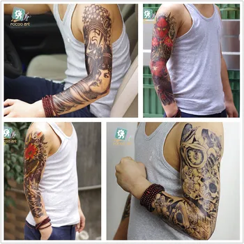 2016 nové extra veľké tetovanie nepremokavé plný rameno rameno dočasné tetovanie lebky super veľké rukáv tetovanie samolepky pre mužov