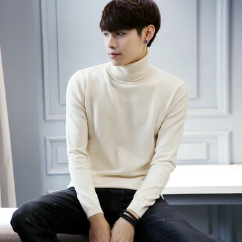 2016 nové jeseň fashion mužov okolo krku turtleneck sveter kórejská verzia malé čerstvé pulóver tide