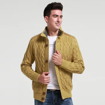 2016 Nové Jeseň Zima Mužov hrubé pruhovaný sveter pulóver sveter veľkosť pánske bežné Slim