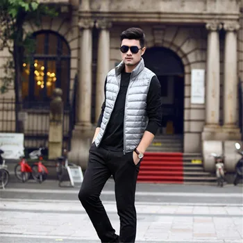 2016 Nový Muž Slim Fit Ultra Ľahký Kabát Duck Down Vest Plus Veľkosť Originálneho Dizajnu Mužov Tepelnej Vesty Mužov Bez Rukávov Bundy A1488