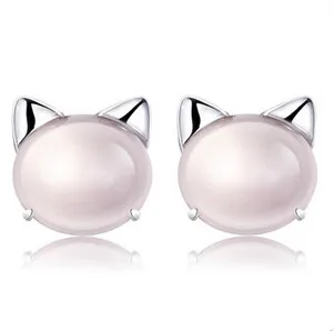 2016 Nový príchod vysokej kvality roztomilé mačka zvierat dizajn 925 sterling silver dámy'stud náušnice šperky darček