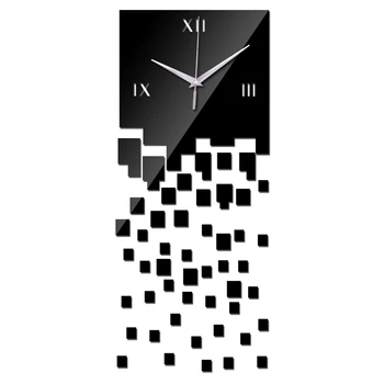 2016 top fashion domova stenu akryl hodiny moderný dizajn luxusné real zrkadlo quartz hodiny 3d crystal hodinky doprava zadarmo