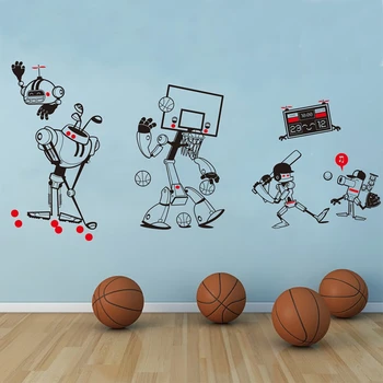 2016New Originálny Dizajn/Roztomilý Robot Dizajn Štýl/Vymeniteľné Nepremokavé Vinyl Cartoon Športové stena Nálepky/Škôlky/Chlapci Spálňa,k001