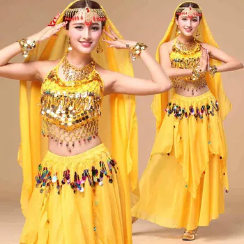 2017 Belly Dance Sukne Tanečné Kostýmy India Kostým Výkon Služby Súbor Dospelých Žien Nový Pupok Výkon(šesť Kusov)