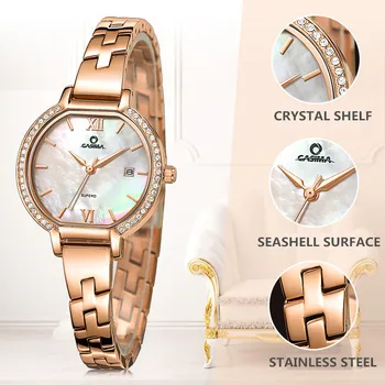 2017 CASIMA luxusné značky Náramkových hodiniek ženy Móda bežné dámy quartz náramkové hodinky dámske nepremokavé relojes mujer 2614