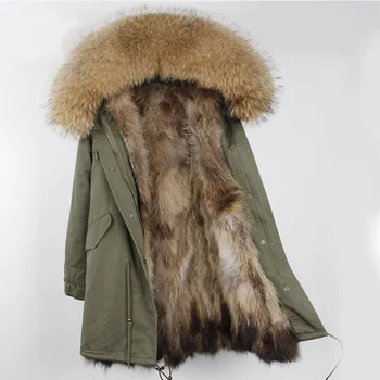 2017 dlhé zimné bundy ženy outwear hrubé parkas mýval skutočné prírodné kožušiny golier kabát s kapucňou teple skutočné Mýval Kožušinu podšívka