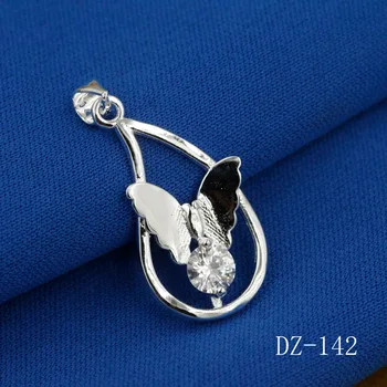 2017 doprava zadarmo šperky Žena peniaze vložkou zirkón strieborný prsteň motýľ prívesok 925 sterling silver prívesok motýľ