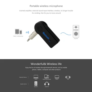 2017 Handfree Auto Bluetooth Hudobný Prijímač Univerzálny 3,5 mm Streaming A2DP Bezdrôtový Auto AUX Audio Adaptér S Mic Pre Telefón, MP3