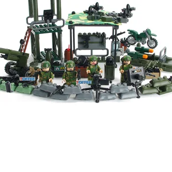 2017 HOT Kompatibilné LegoINGlys Vojenské Armády Jungle Commandos Údaje S Zbrane Zbrane WW2 Stavebné Bloky, Hračky pre Deti,