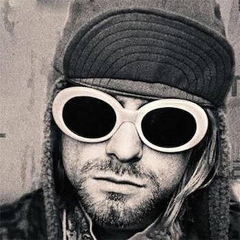 2017 Hot NIRVANA Kurt Cobain slnečné Okuliare Ženy Muži Fahion Žena Muž Slnečné Okuliare Oválne Okuliare UV400 Čierna Biela Veľkoobchodné Ceny