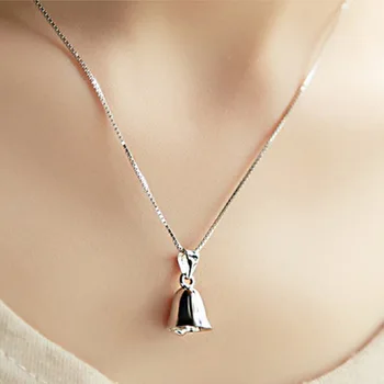2017 hot predaj S925 čistého striebra náhrdelník príslušenstvo žena šťastie zvončekom prívesok sladké čerstvé veľkoobchod drop shipping