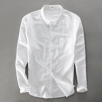 2017 Jesenné a zimné nové pánske s dlhým rukávom tričko bežné bavlnené biele tričko mužov značky módne tričko mužov bielizeň camisa masculina