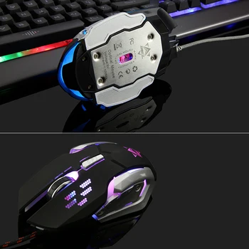 2017 K33 Káblové LED Podsvietené svetelné Multimediálne Ergonomický Usb Herné Klávesnice Hráč + 3200DPI 6 Tlačidiel Optical Gaming Mouse