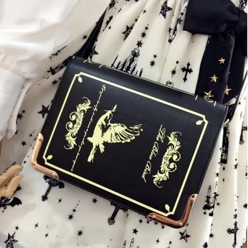 2017 Knihy tvarované lolita taška dámy gotický taška ženy messenger tašky na rameno crossbody tašky pre ženy sac femme bolsa feminina