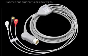 2017 Kompatibilný pre Philips/HP 12Pin MP20/30/VM6 Pacienta Monitorovať EKG Kábel Jeden Kus 3 Leadwire, Kábel Monitora Snap Konci AHA .TPU