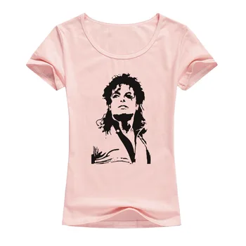 2017 Krátky Rukáv Michael Jackson Ženy T-Shirts Lete Elastická Bavlna Tee Tričko Pre Ženy Okolo Krku Značku Oblečenia A120
