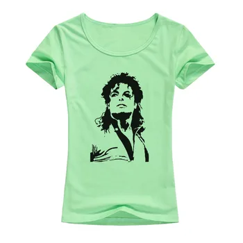 2017 Krátky Rukáv Michael Jackson Ženy T-Shirts Lete Elastická Bavlna Tee Tričko Pre Ženy Okolo Krku Značku Oblečenia A120