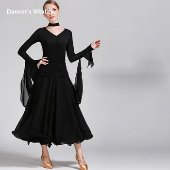 2017 Latinskej Šaty Ballroom Dance Sukne Šifón Kvet Moderných Služieb Hry Ukazujú Veľké Sukne Valčík Súťaže Tanec Tanečné Šaty