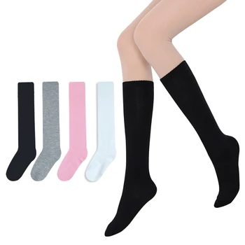 2017 Letné Módy Lady Ženy Letné Štýl Kolená Vysoké ponožky vysoko kvalitnej Bavlny farbou Kolená Vysoké Ponožky 4 Farby