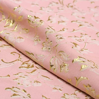 2017 Lily plastický kvety žakárové módne textílie na Jar a na Jeseň Šaty Lístkového sukne oblečenie Brocade textílie temperament Žien
