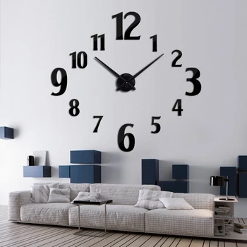 2017 módne nástenné hodiny kruhové quartz diy hodiny reloj de porovnanie izba dekor stručný dizajn digitálnych samolepky na stenu