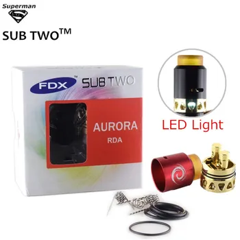 2017 Najnovšie Autentické AURORA RDA Tým, FDX s LED Svetlo, Chladič Jar Príspevky PEI 810 Drip Tip pre 510 Vape Mody, e cigareta