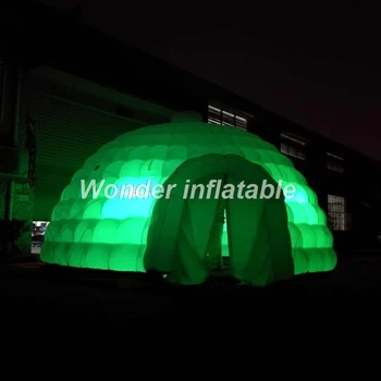 2017 najpopulárnejšie LED osvetlenie nafukovacie iglu stanu veľké biele nafukovacie vzduchu stan dome stan pre udalosti