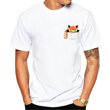 2017 Novinka módne zábavné muži t-shirt tlač Červená Panda Design T-shirt kvalitné bežné topy Harajuku muž tee tričko