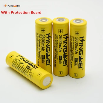 2017 Nové 1000 Ks KingWei Žltá PCB 18650 2600mAh akumulátor 3,7 v Li-ion Nabíjateľnú batériu za Chránené Aktuálne Rada