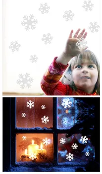 2017 Nové 1SET/14PCS Vianočné vločky samolepky na Stenu domáce dekorácie okna sklo stenu 3d plagát vymeniteľné nástenná maľba D063