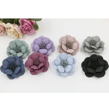 2017 Nové 20pcs Ručné Mikrovlákna, Kvety, Kórea semiš 3D camellia Tvar Módne kvety Vlasy príslušenstvo Diy Vlásenky dekorácie