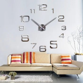 2017 nové akrylátové nástenné hodiny quartz hodinky obývacia izba moderné 3d zrkadlo nálepky reloj porovnanie horloge veľké dekoratívne hodiny
