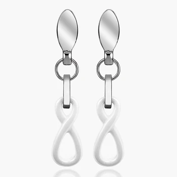 2017 Nové Keramické Číslo 8 Drop Nádherné Náušnice Black/White Dizajn Dámske Náušnice Bling Crystal Nehrdzavejúcej Ocele Ženy Šperky