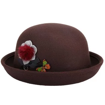 2017 nové krásne Červené jar jeseň ročníka Dome fedoras dámske klobúky mužov plstený klobúk cirkvi klobúky chapeau femme