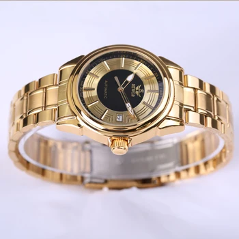 2017 Nové Luxusné Značky Business Sledovať Mužov Zlaté Ocele Luxusné Nepremokavé Pánske Hodinky Zlaté Automatické Mechanické Náramkové hodinky najlepšie