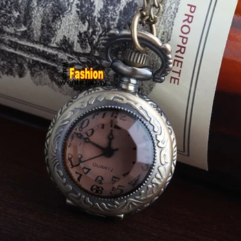 2017 nové módne sklenené prípade malých quartz fob vreckové hodinky s náhrdelník celkom dobrý darček pre muža alebo ženy prenosný mini hodinky