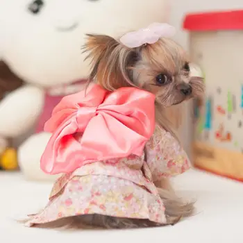 2017 Nové Módne Veľké Bowknot Pet Oblečenie Pre Psa Tričko Jar & Leto Psie Oblečenie Japonské Kimono Šaty Pet Výrobku Doprava Zdarma