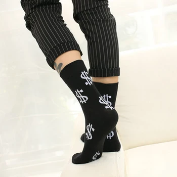 2017 Nové Novinka pánske Dlhé Ponožky Harajuku Peniaze Dolár USD 3D Vzorované Ponožky Legrační Karikatúra Ponožka Čistej Bavlny pre Ženy