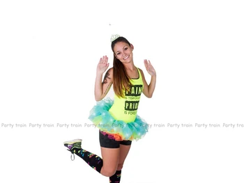 2017 Nové Voile Módy Sexy Ženy, Led Svetlo Neón Fantázie Rainbow Mini Tutu Halloween Kostýmy Pre Dospelých Plesové Šaty, Sukne