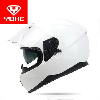 2017 Nové YOHE dvojité šošovky Plnú Tvár motocyklové prilby YH-967 motokros motorky prilby vyrobené z ABS a PC Veľkosť M L XL XXL