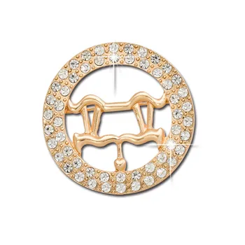 2017 Nový Dizajn Ženy Vyhovovali Príslušenstvo Full Drahokamu Vyplnené Gold Crystal Fashion Libra Tvarované Klopě Pin Brošne Darčeky X1438