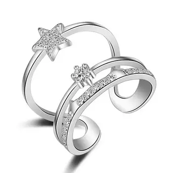 2017 nový príchod kvalitnú módu lesklé CZ zirkón 925 sterling silver dámy'finger snubné prstene, šperky valentínsky darček