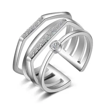 2017 nový príchod teplej predaj módnych lesklé zirkón 925 sterling silver ženy prst krúžky darček k narodeninám veľkoobchod drop shipping