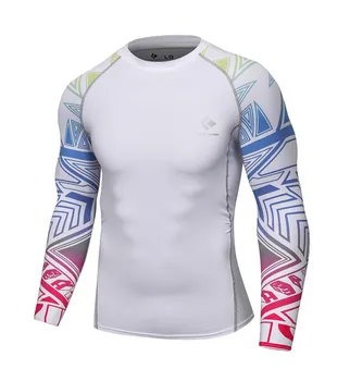 2017 Nový Človek, Dlhý rukáv Kompresie 3D T shirt Bežné fitness elastické šaty, pančuchy rýchle dy tepelnej základná vrstva Topy